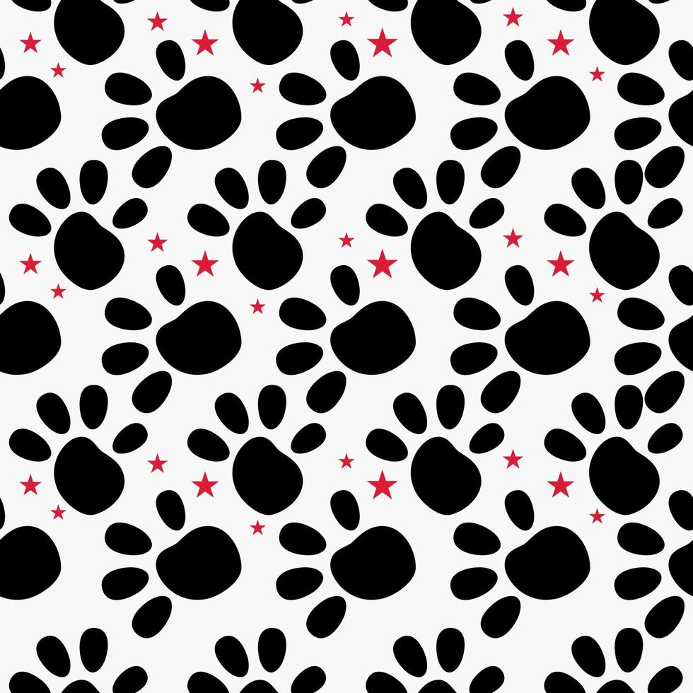 cat and dog seamless pattern, animal background, black white background vector