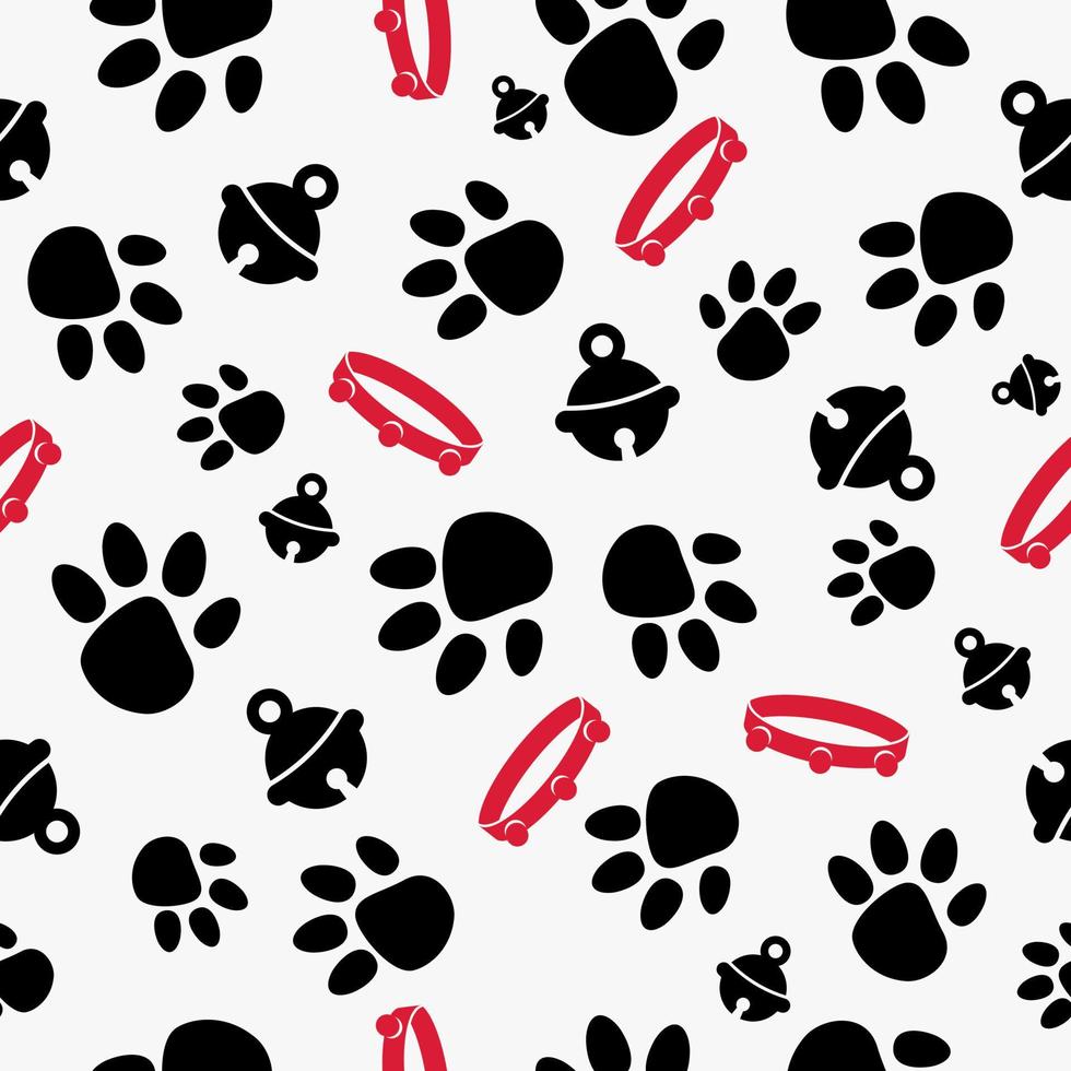 cat and dog seamless pattern, animal background, black white background vector