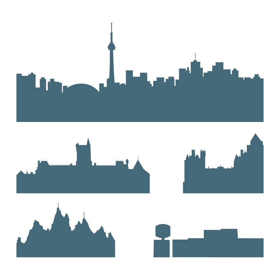 silhouette of the sights of the city of Toronto vector