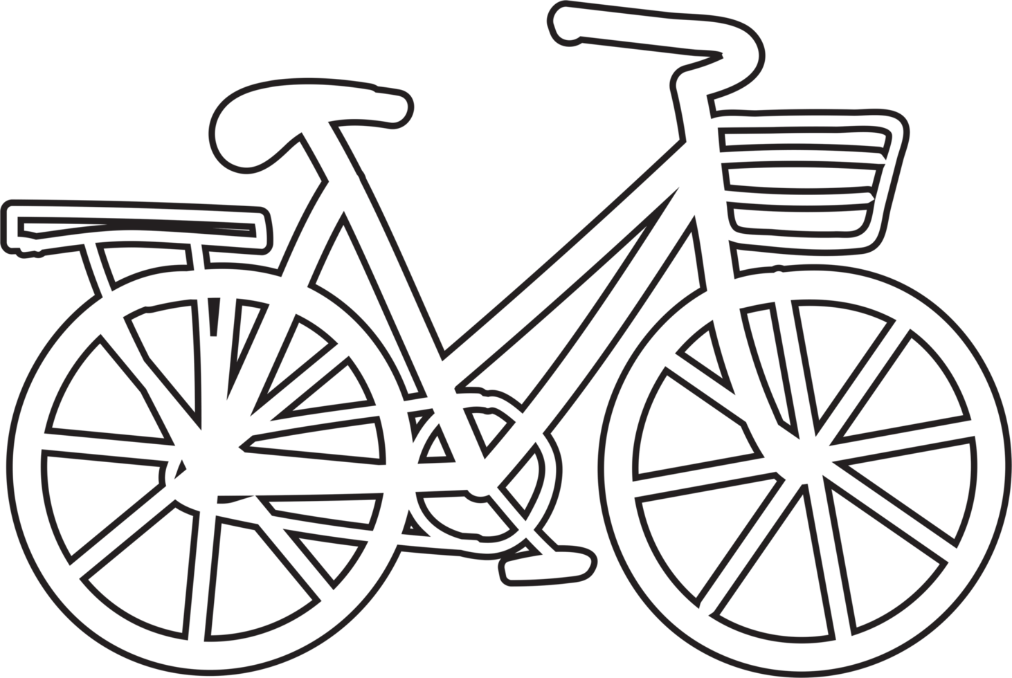 uit de vrije hand doodle tekening van een fiets. png