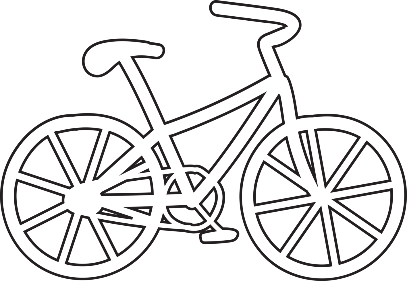 uit de vrije hand doodle tekening van een fiets. png