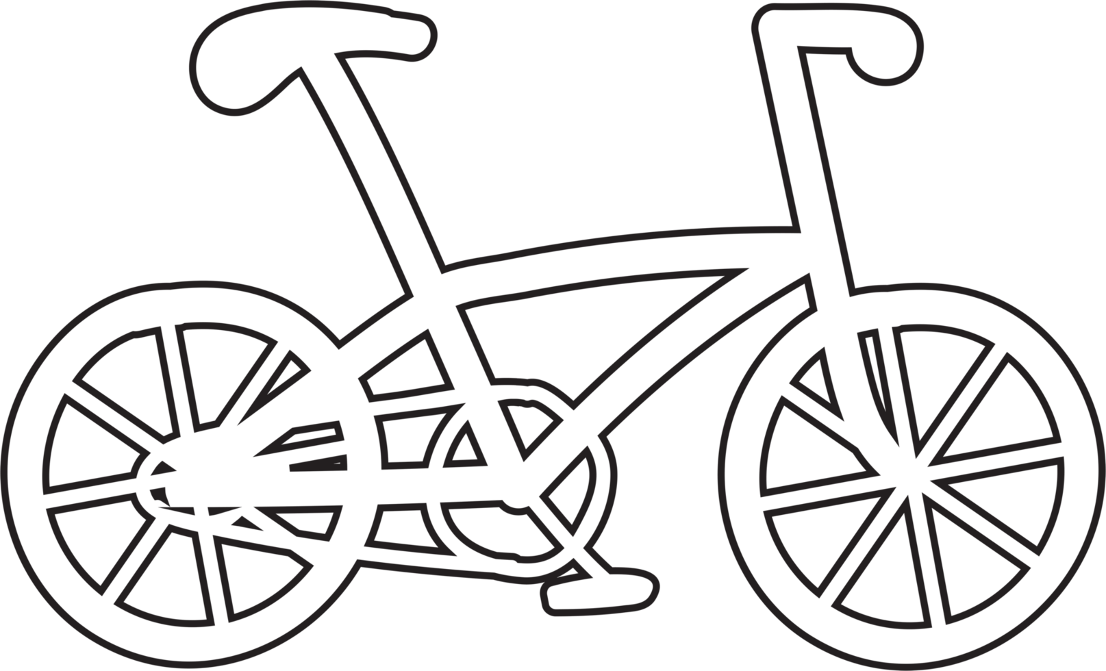 dibujo a mano alzada de una bicicleta. png