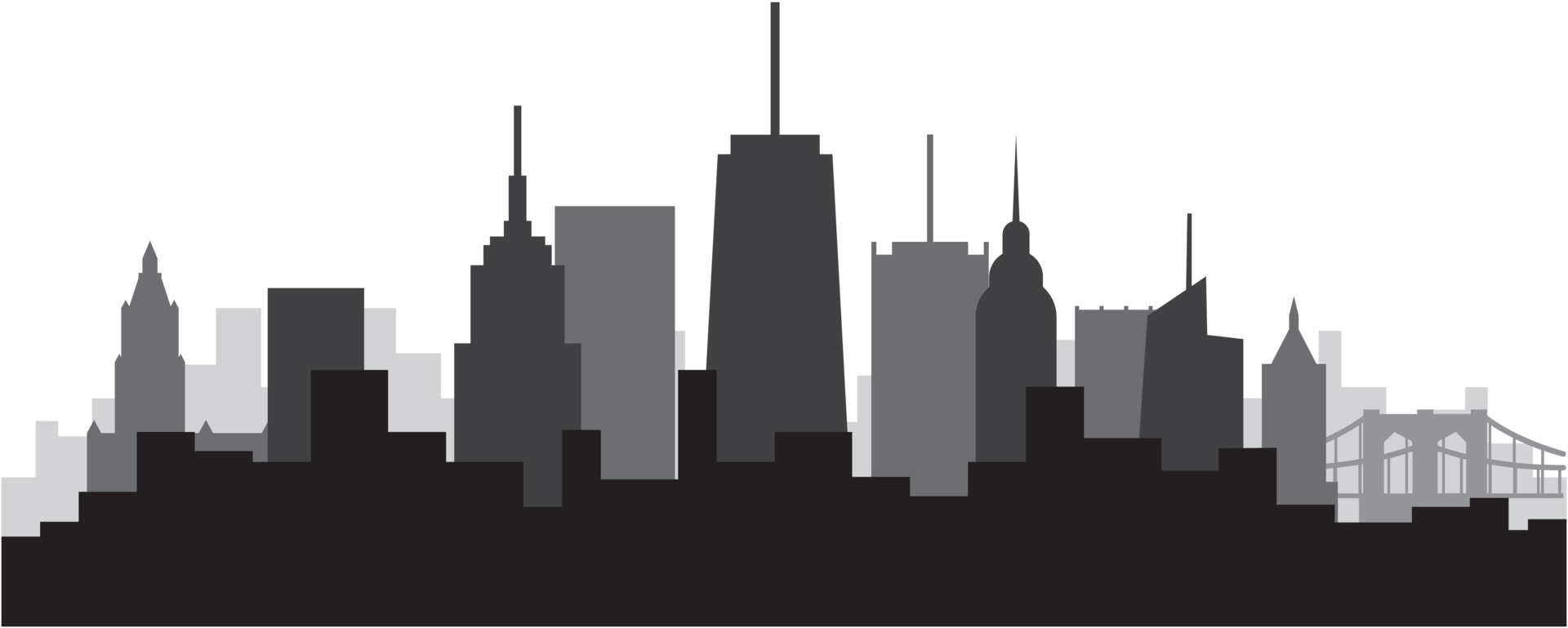 diseño plano de la simplicidad del horizonte de gran altura de la ciudad de nueva york. png