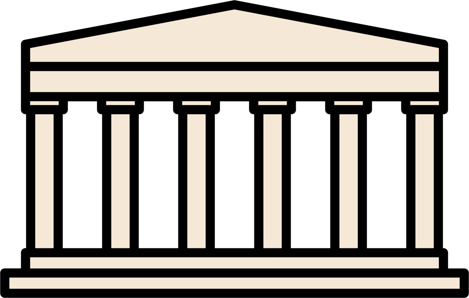 outline simplicity drawing of parthenon landmark front elevation view. png