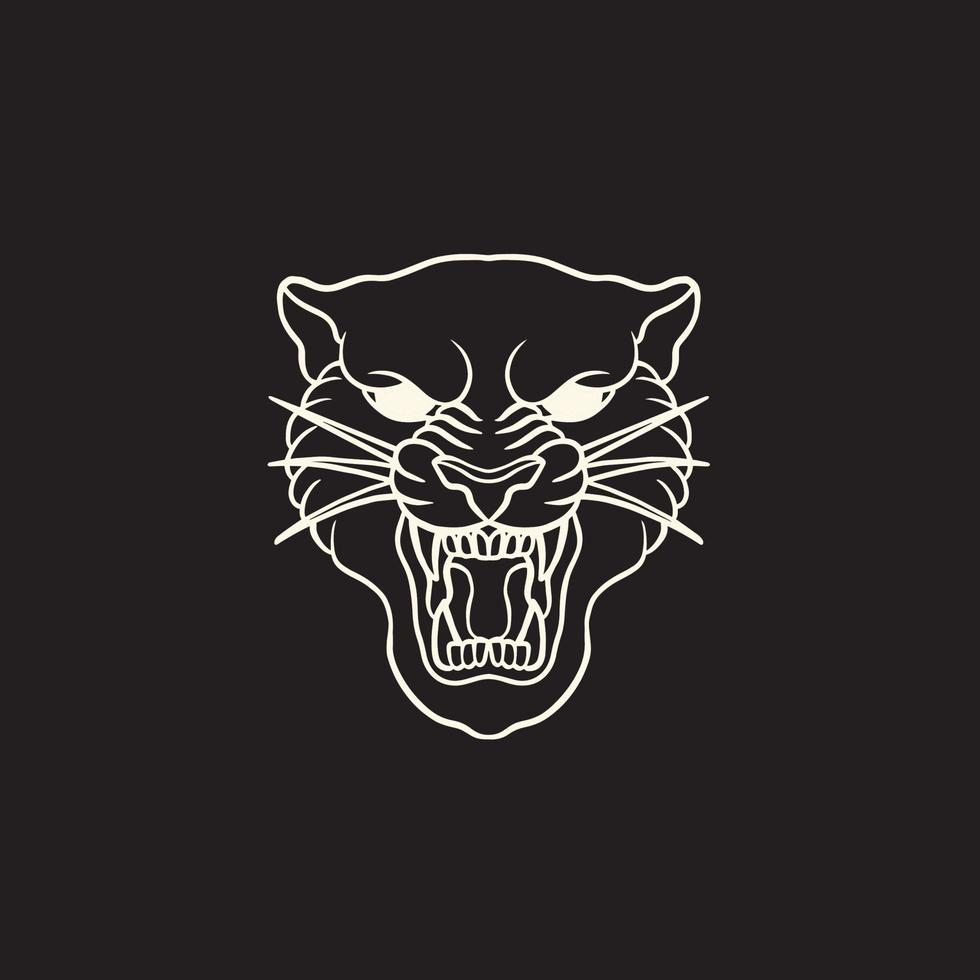 Tiger anger. Vector illustration of a tiger head.