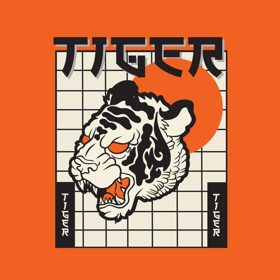 ira de tigre ilustración vectorial de una cabeza de tigre. vector