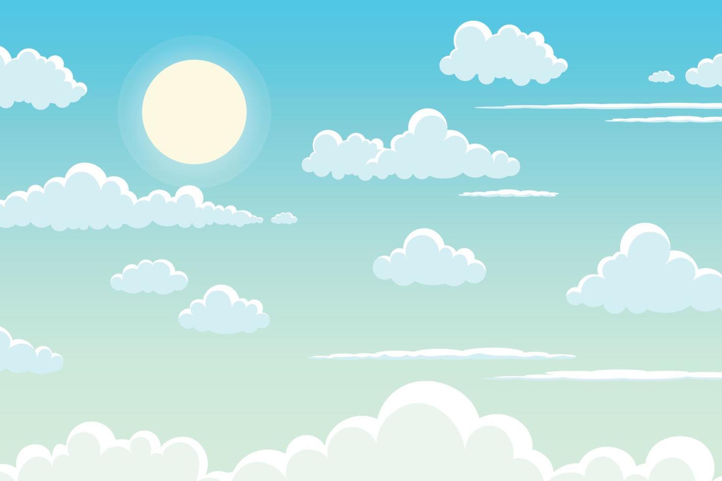 white clouds in a bright blue sky vector