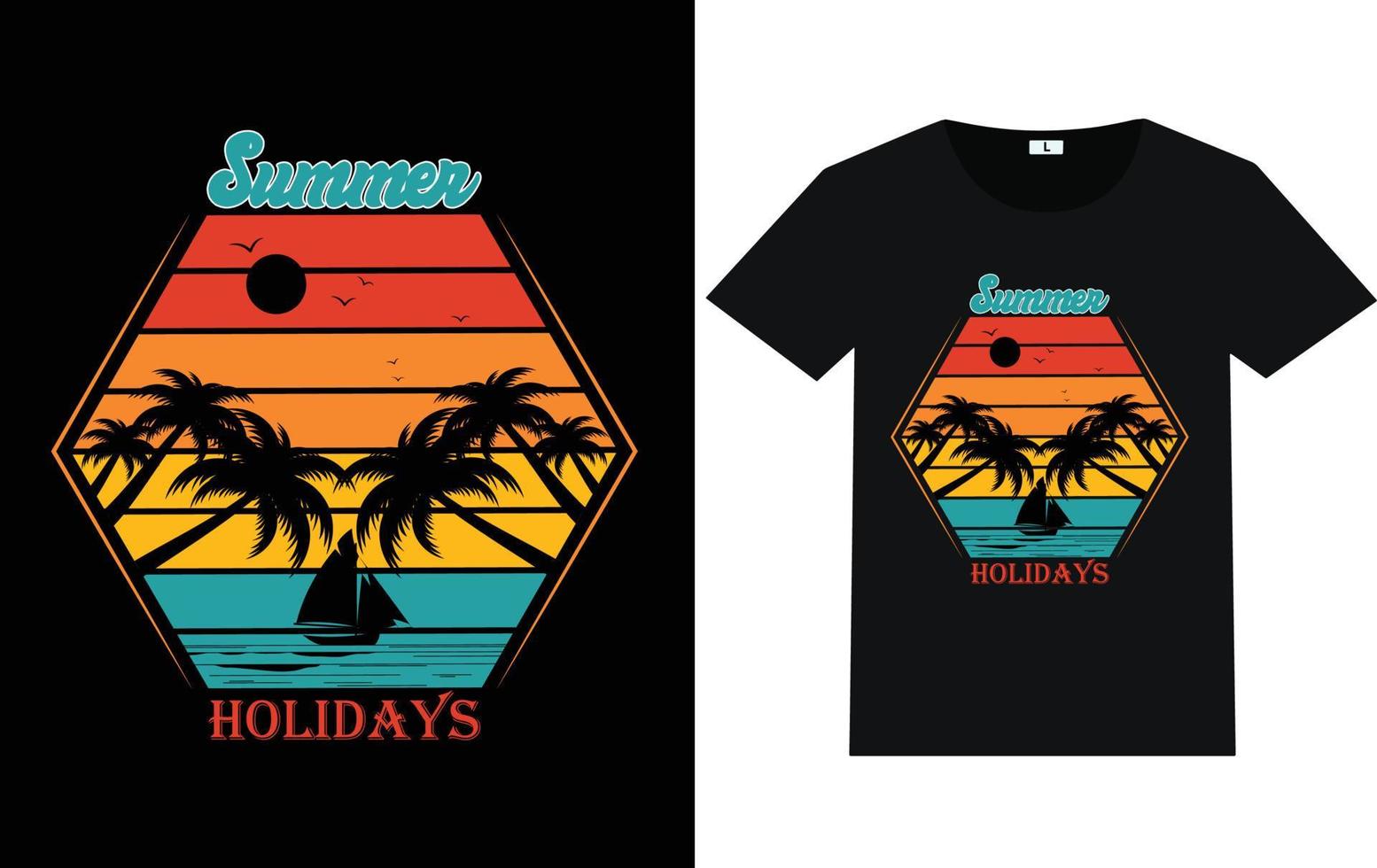 Summer Typography and Graphic T shirt Design vector