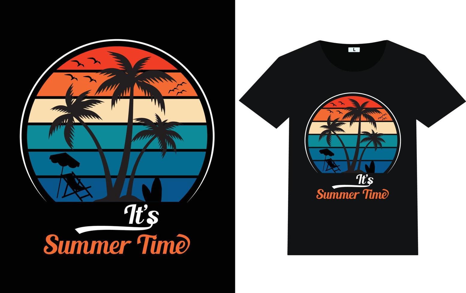 Summer Typography and Graphic T shirt Design vector