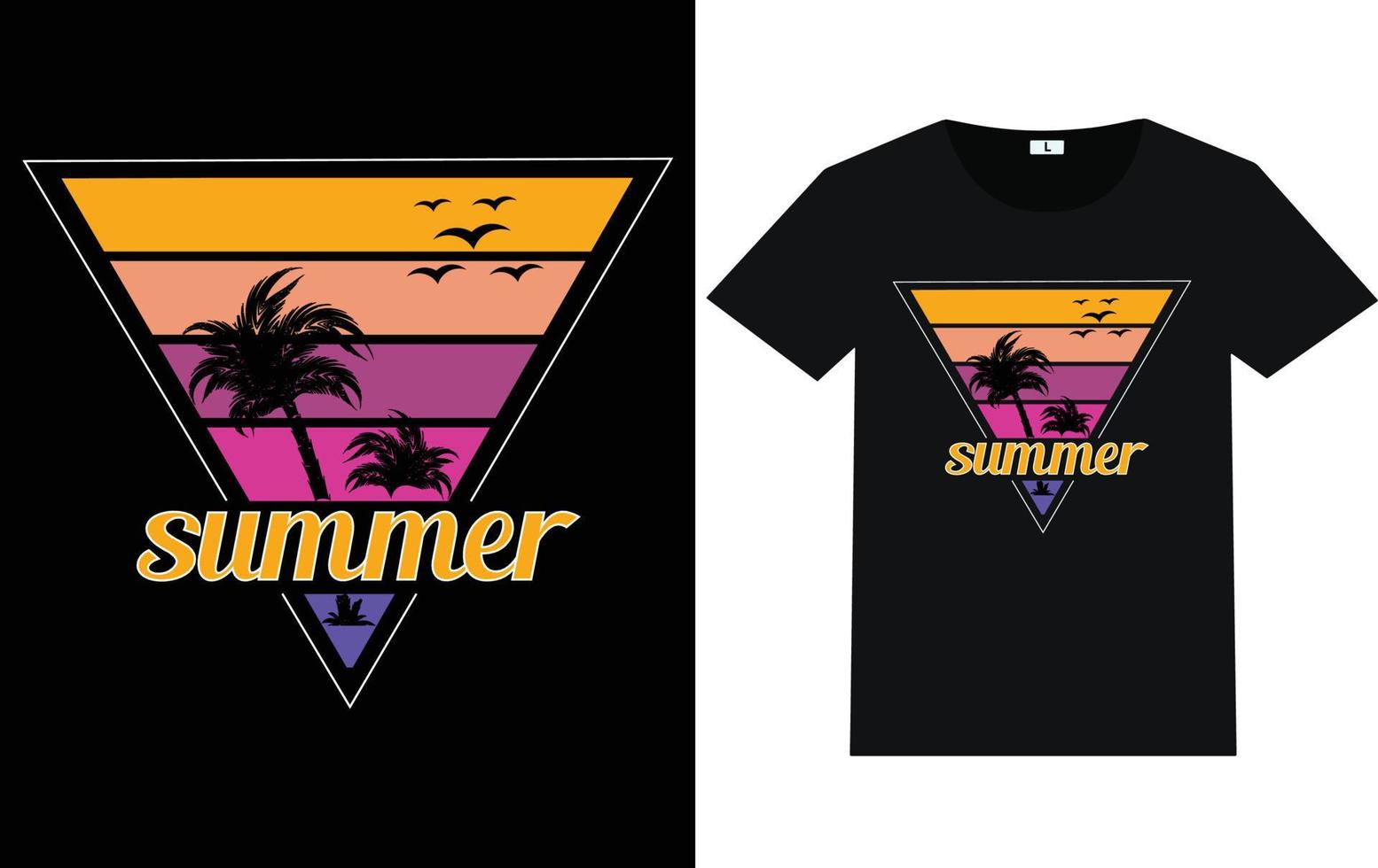 Summer Typography and Graphic T shirt Design vector