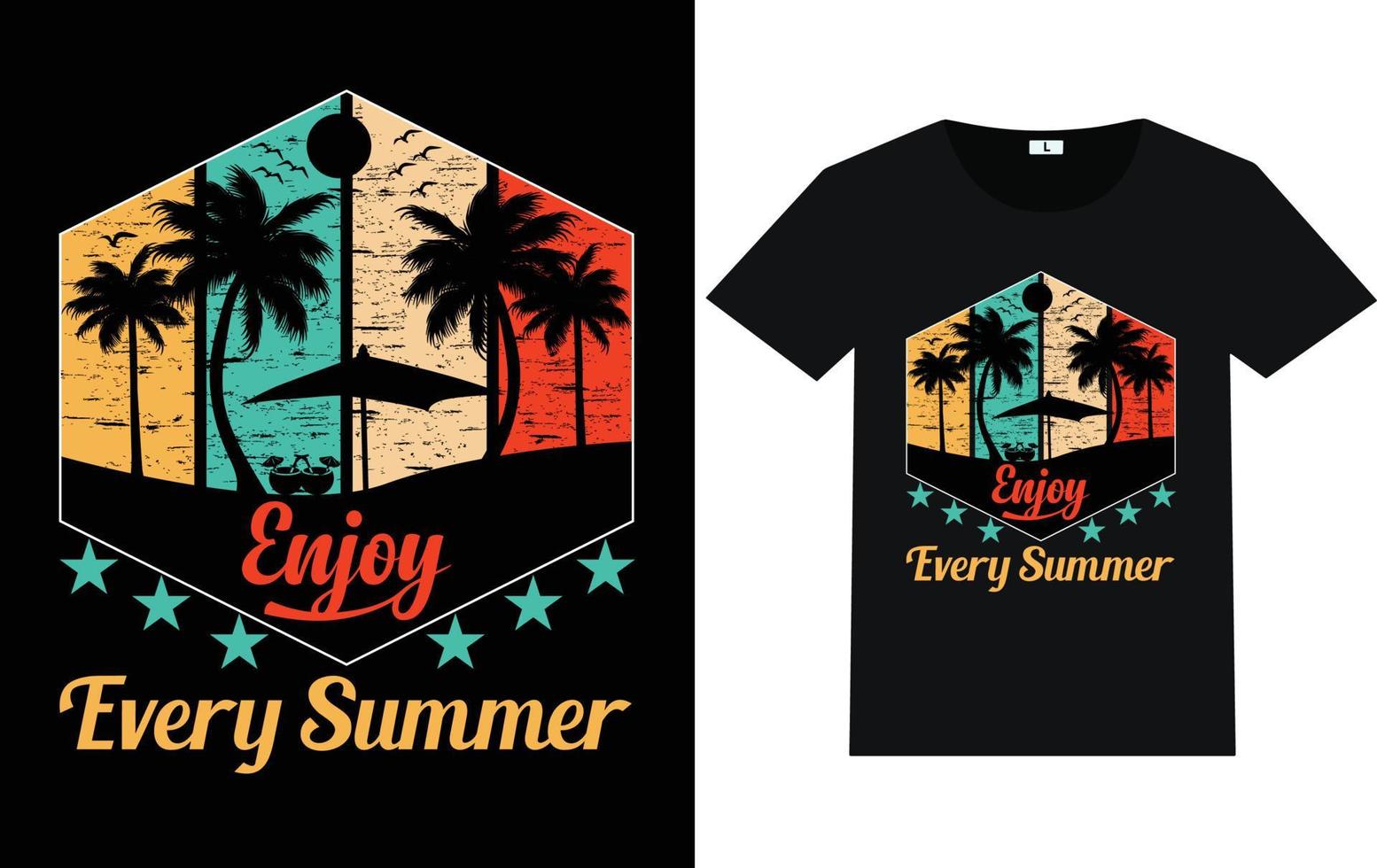 tipografía de verano y diseño gráfico de camisetas. vector