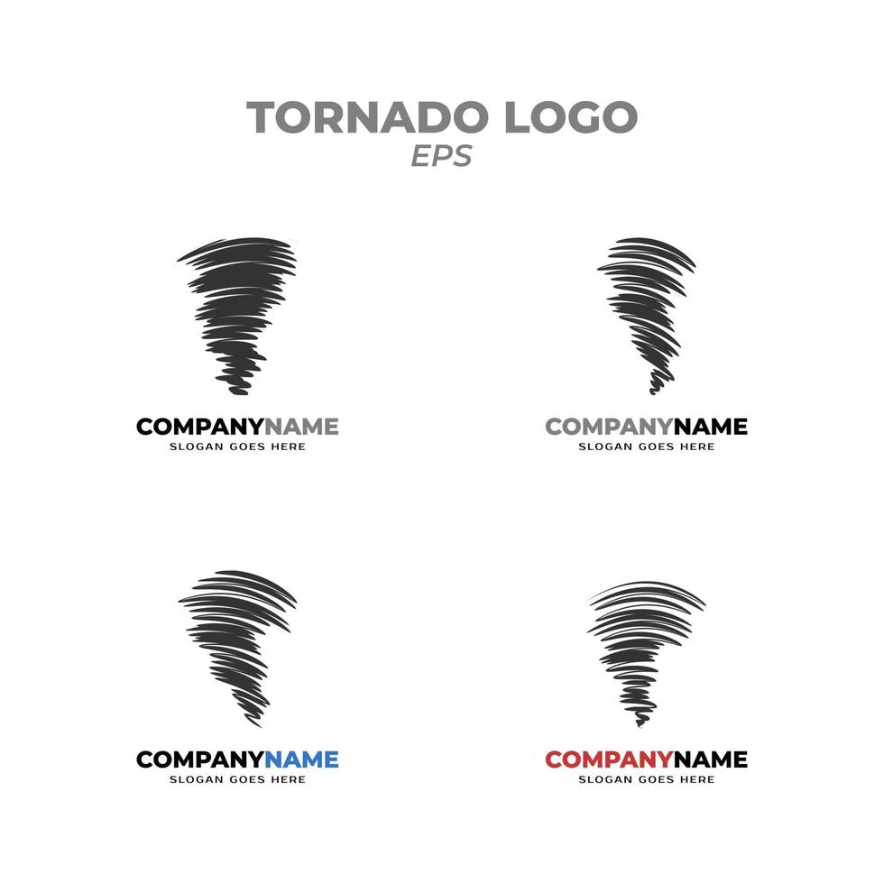 conjunto de símbolos de huracán. tifón, tormenta, tornado, diseño de ilustración de vórtice en estilo abstracto. vector