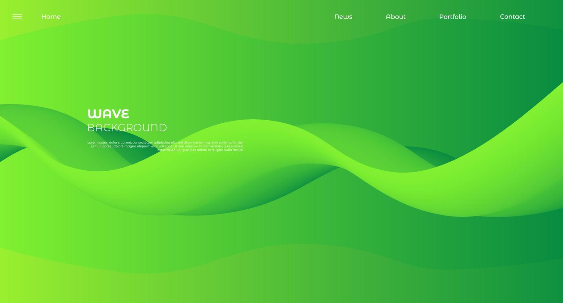Abstract green wave background. Trendy poster with gradient 3d flow shape. Innovation background design for cover, landing page. Vector