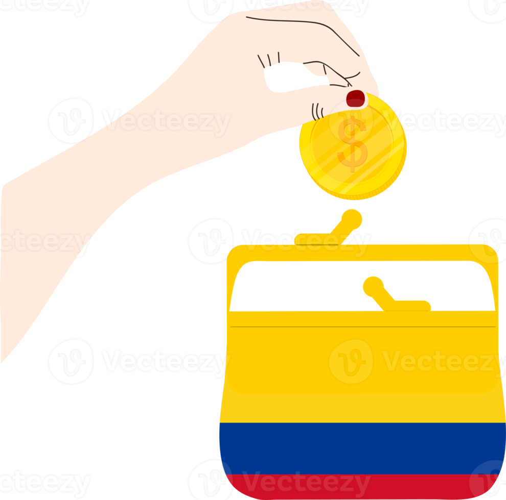Colombia Flag hand drawn, Colombian peso hand drawn png
