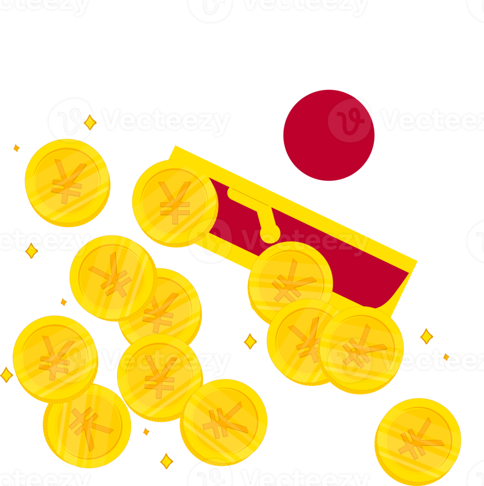 Japan hand drawn flag, Japanese yen hand drawn png