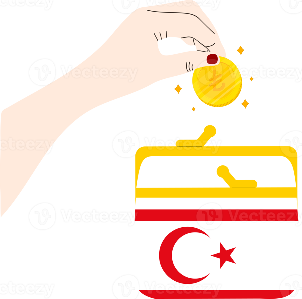 bandera de chipre del norte dibujada a mano, nueva lira turca dibujada a mano png