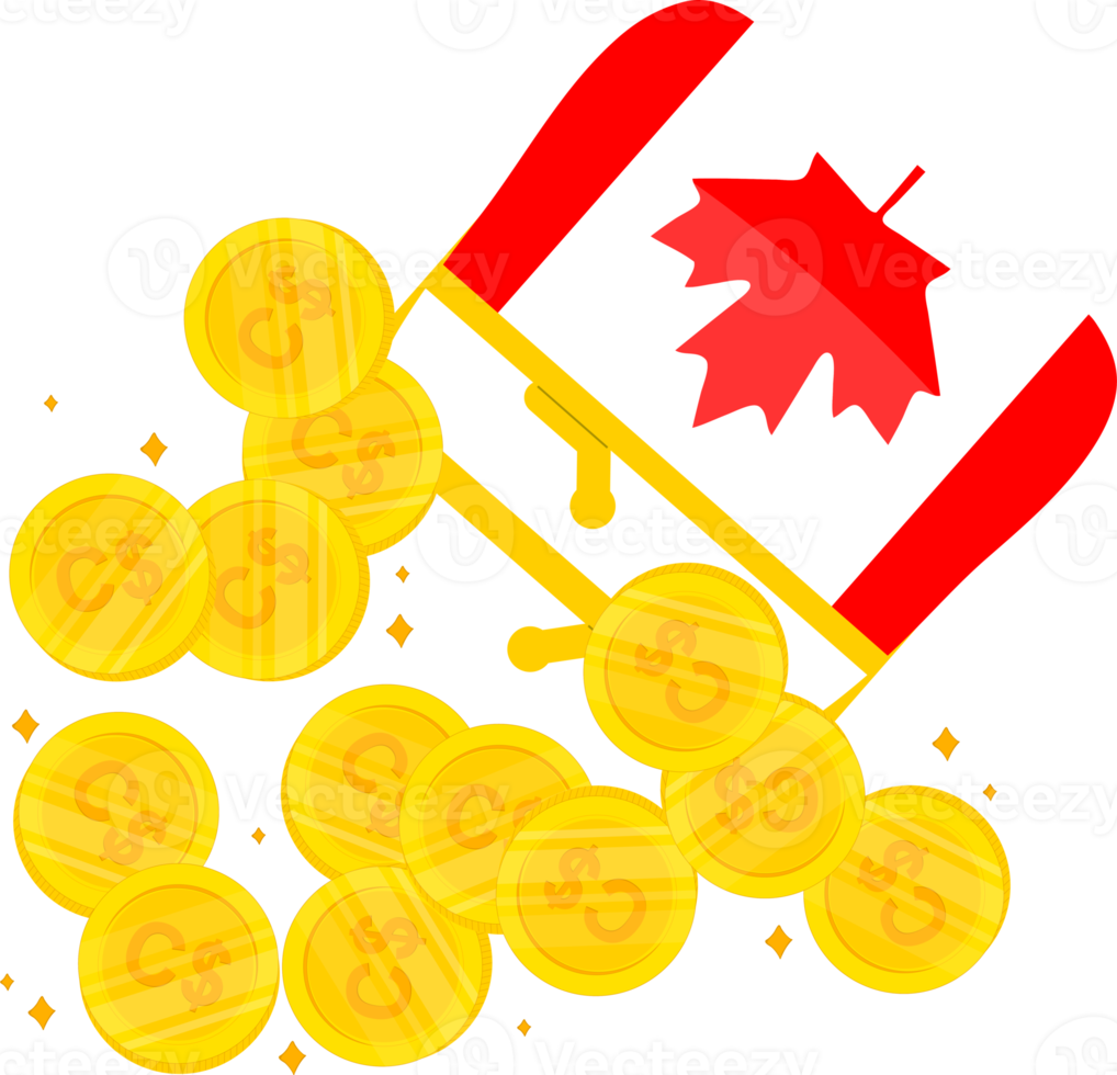 bandeira canadense desenhada à mão, dólar canadense desenhado à mão png