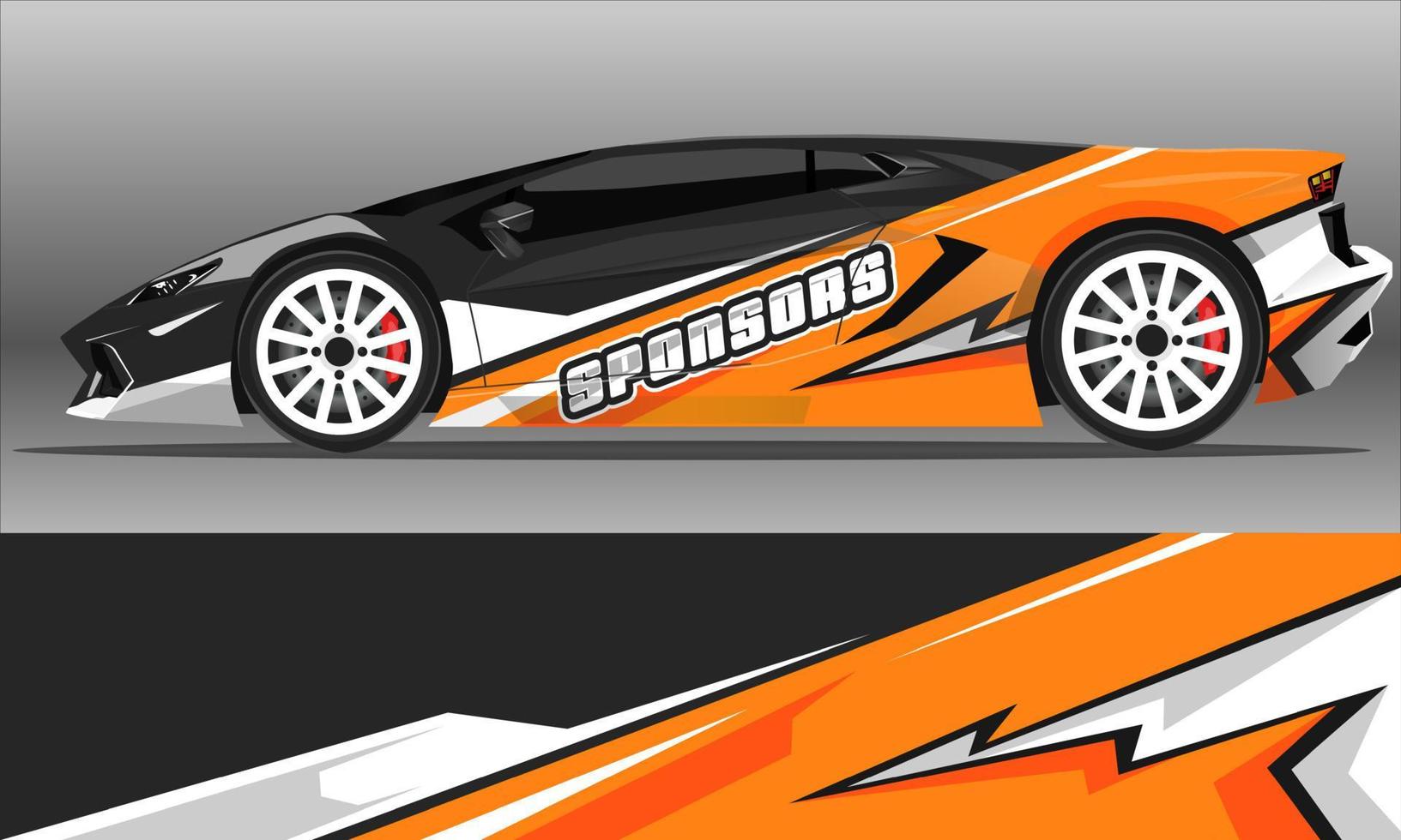 Car decal wrap design vector. abstract stripe racing  for livery, vehicle, rally, race, car. vector