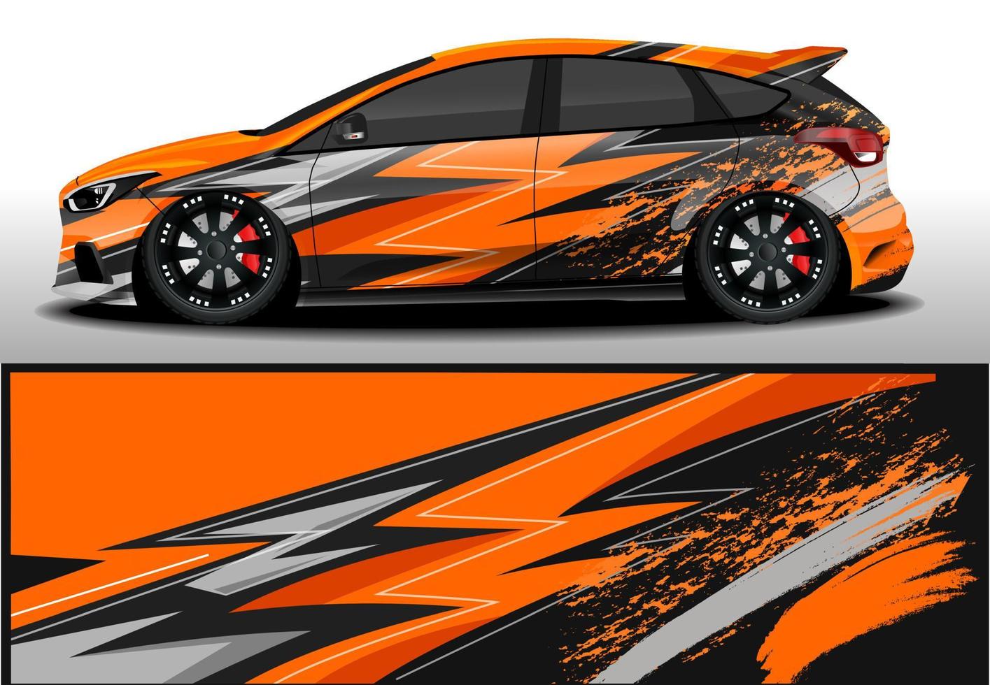 Car decal wrap design vector. abstract stripe racing  for livery, vehicle, rally, race, car. vector