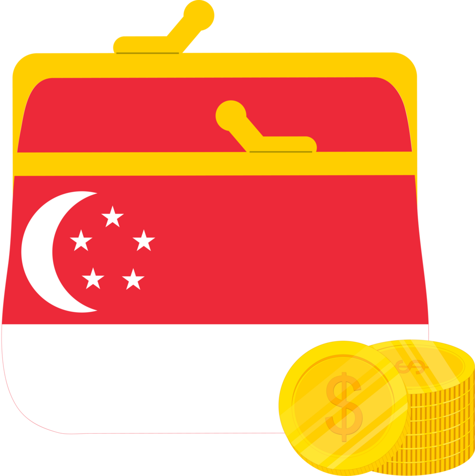 bandeira desenhada à mão de singapura, dólar de singapura desenhada à mão png