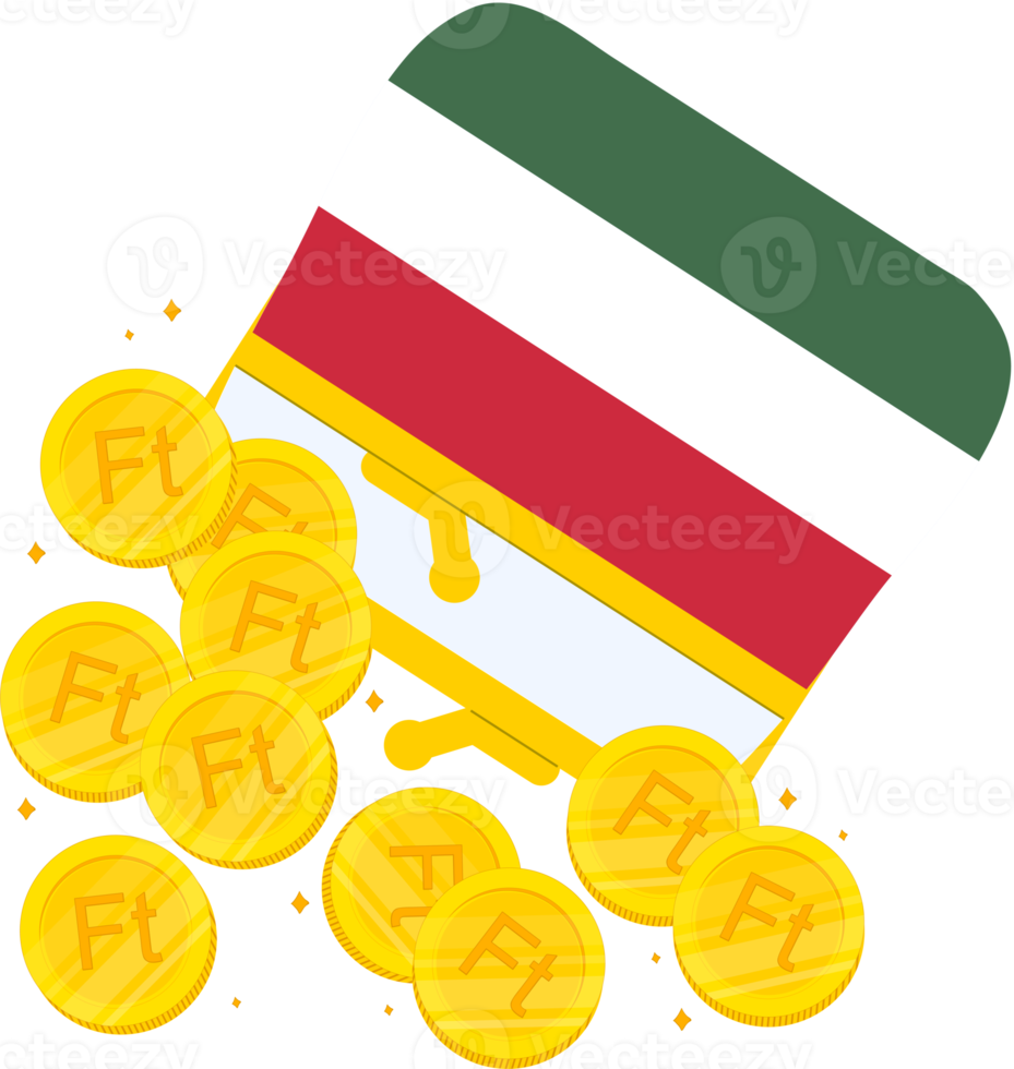drapeau hongrois dessiné à la main, forint hongrois dessiné à la main png