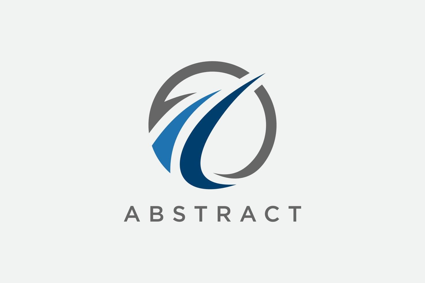 logotipo de onda abstracta de línea circular vector