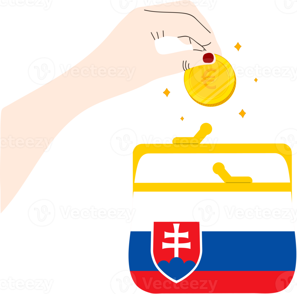 Slovakia hand drawn flag, Slovak koruna hand drawn png