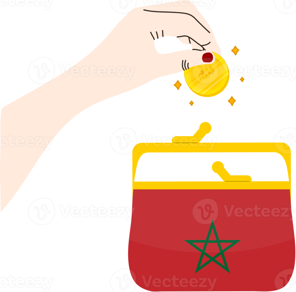 Moroccan hand drawn flag, Moroccan dirham  hand drawn png