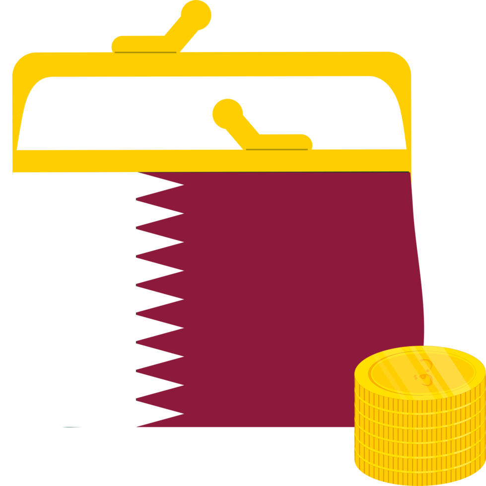 Qatar Flag hand drawn.Qatari riyal hand drawn png