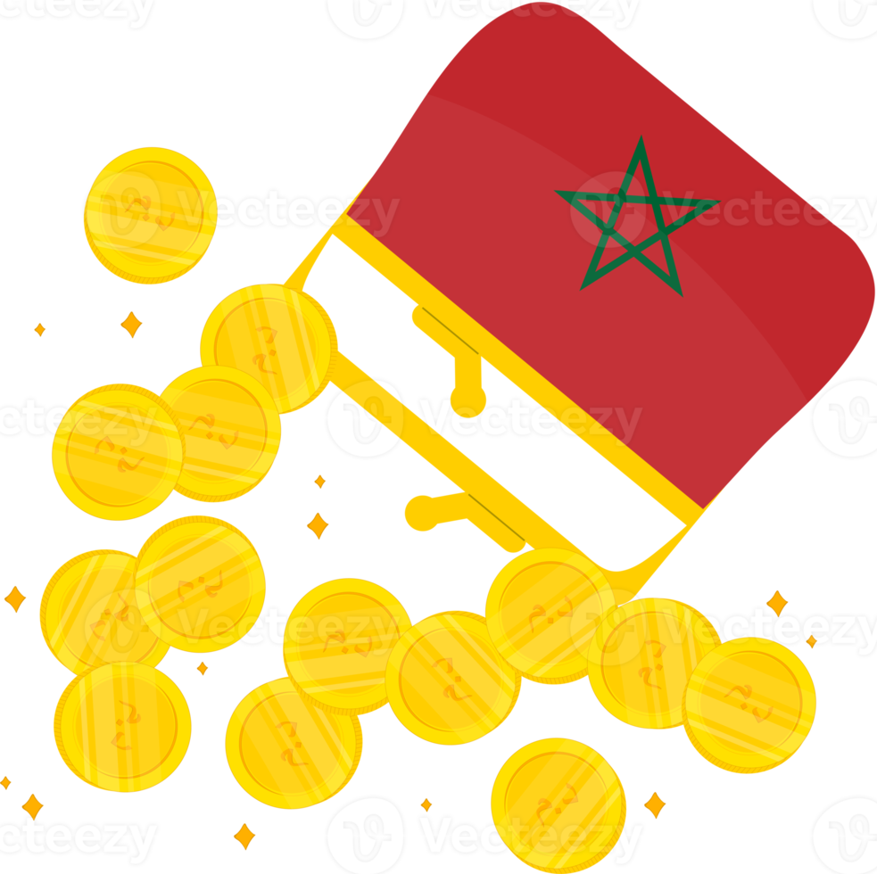 Moroccan hand drawn flag, Moroccan dirham  hand drawn png