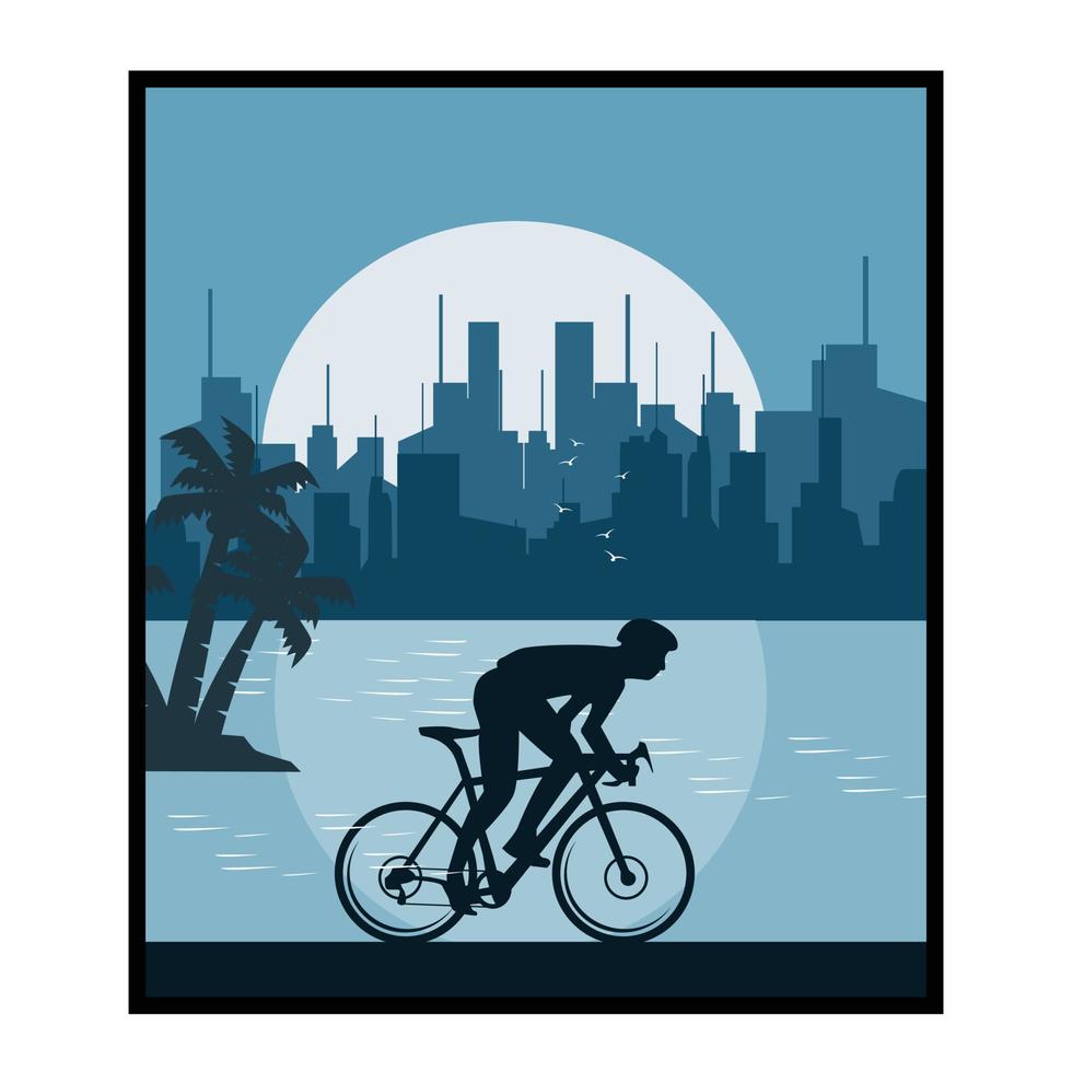 bike on the city vector