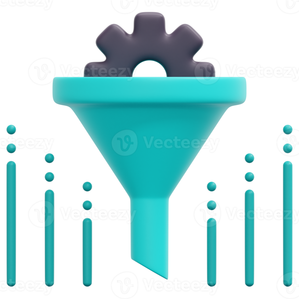 funnel 3d render icon illustration png