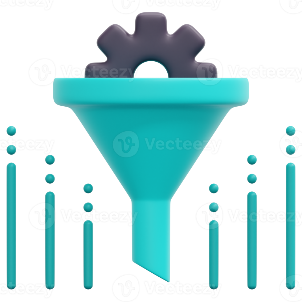 illustration de l'icône de rendu 3d de l'entonnoir png