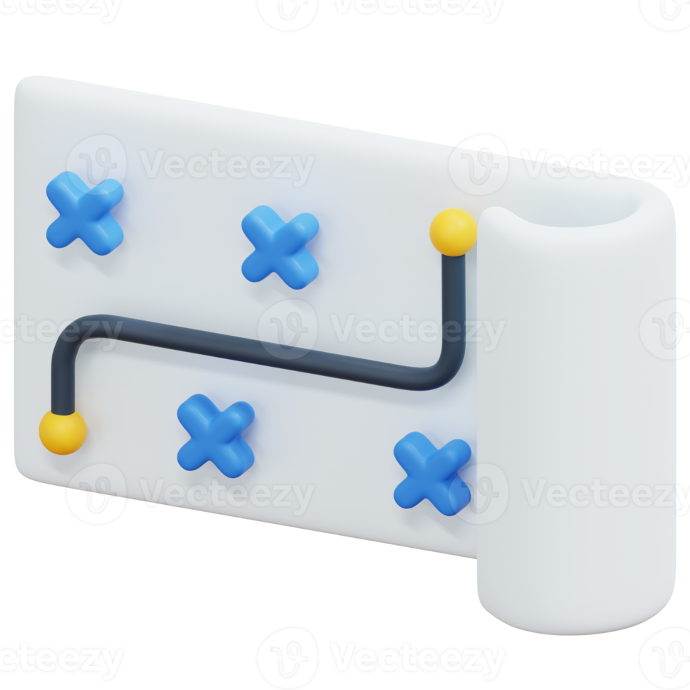 strategy 3d render icon illustration png