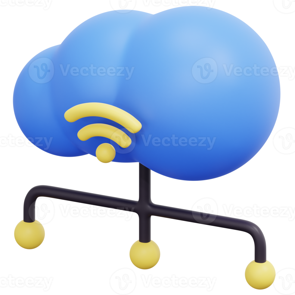 cloud computing 3d render icon illustration png