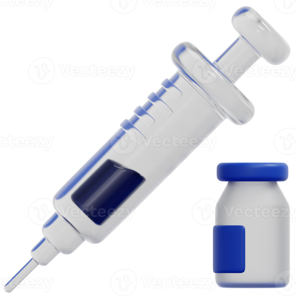 illustration de l'icône de rendu 3d du vaccin png