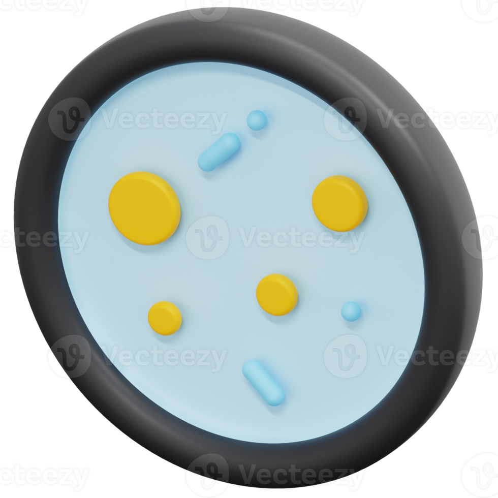 petri dish 3d render icon illustration png