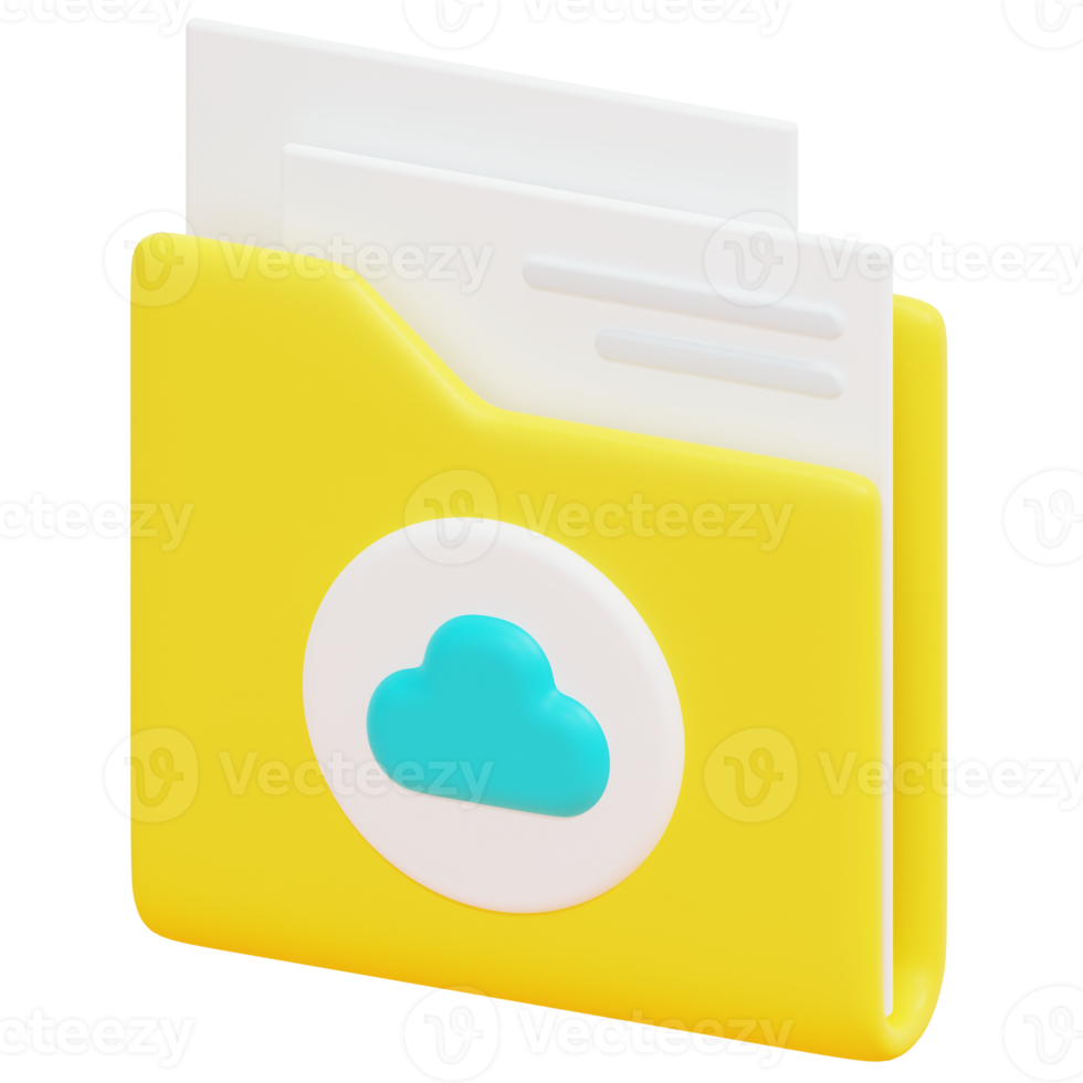 folder 3d render icon illustration png