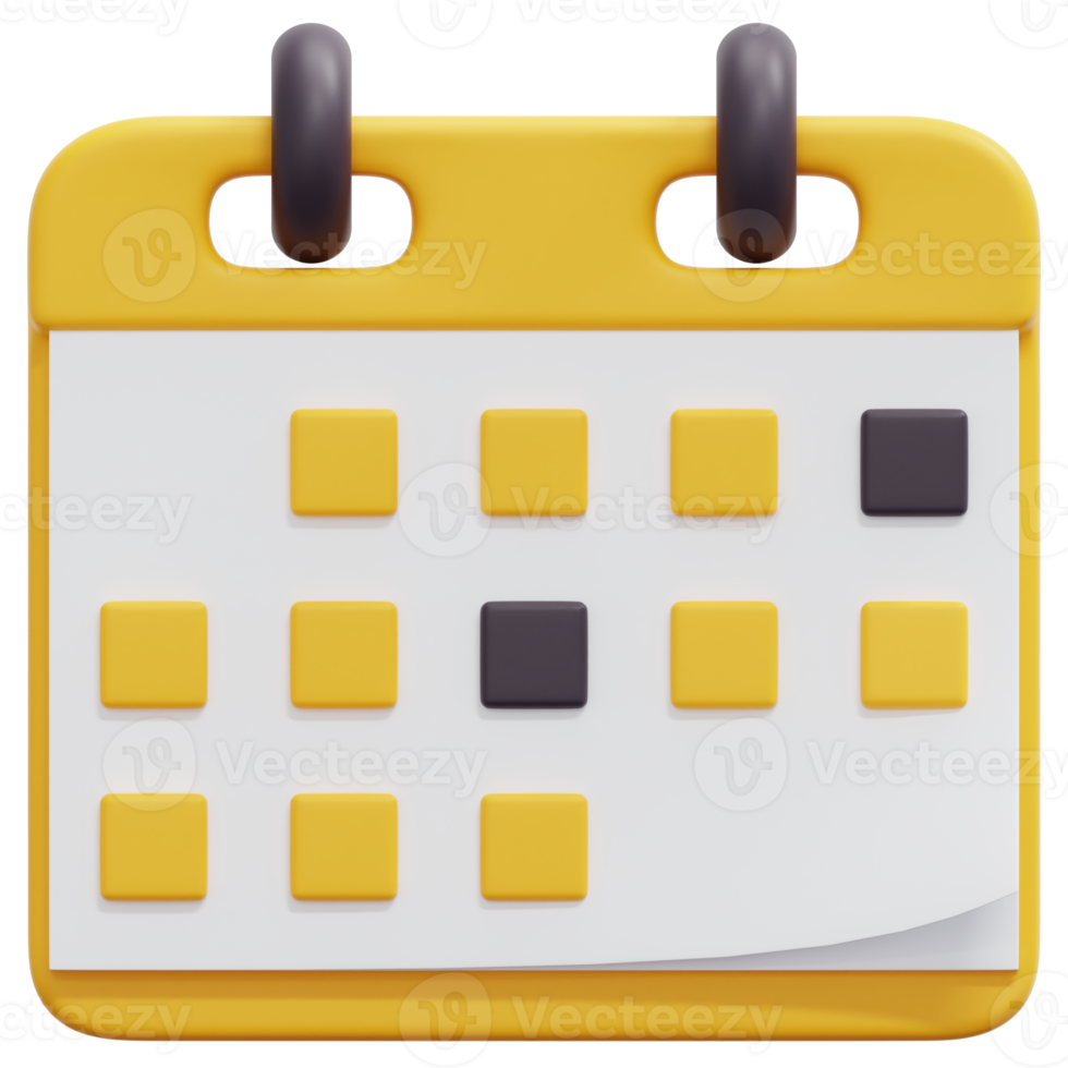 calendar 3d render icon illustration png