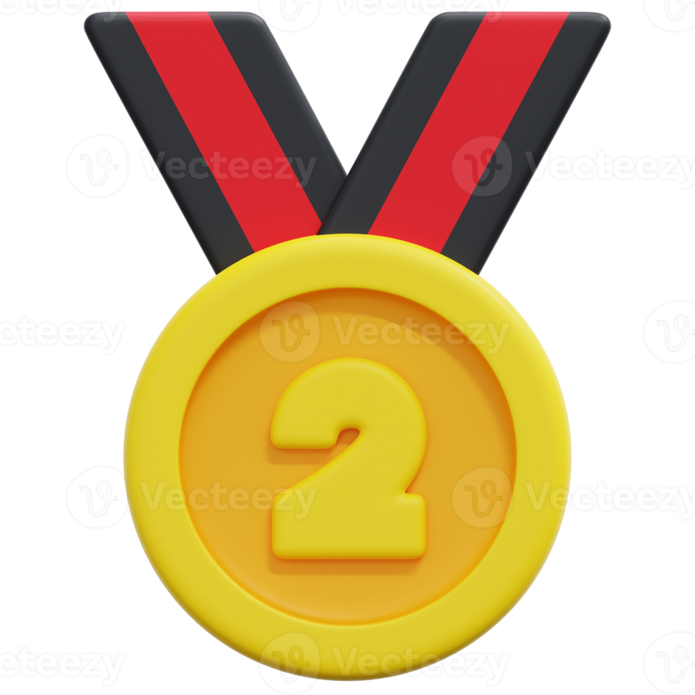 medal 3d render icon illustration png