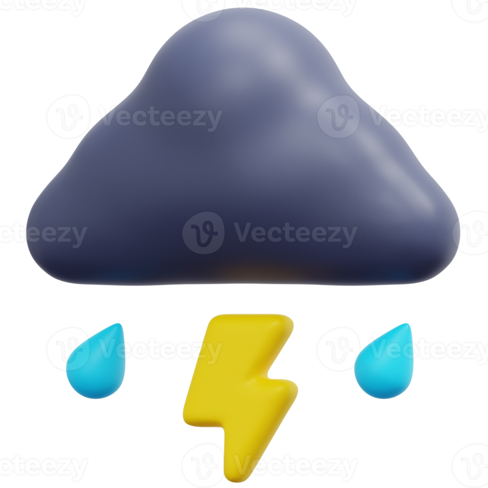 storm 3d render icon illustration png