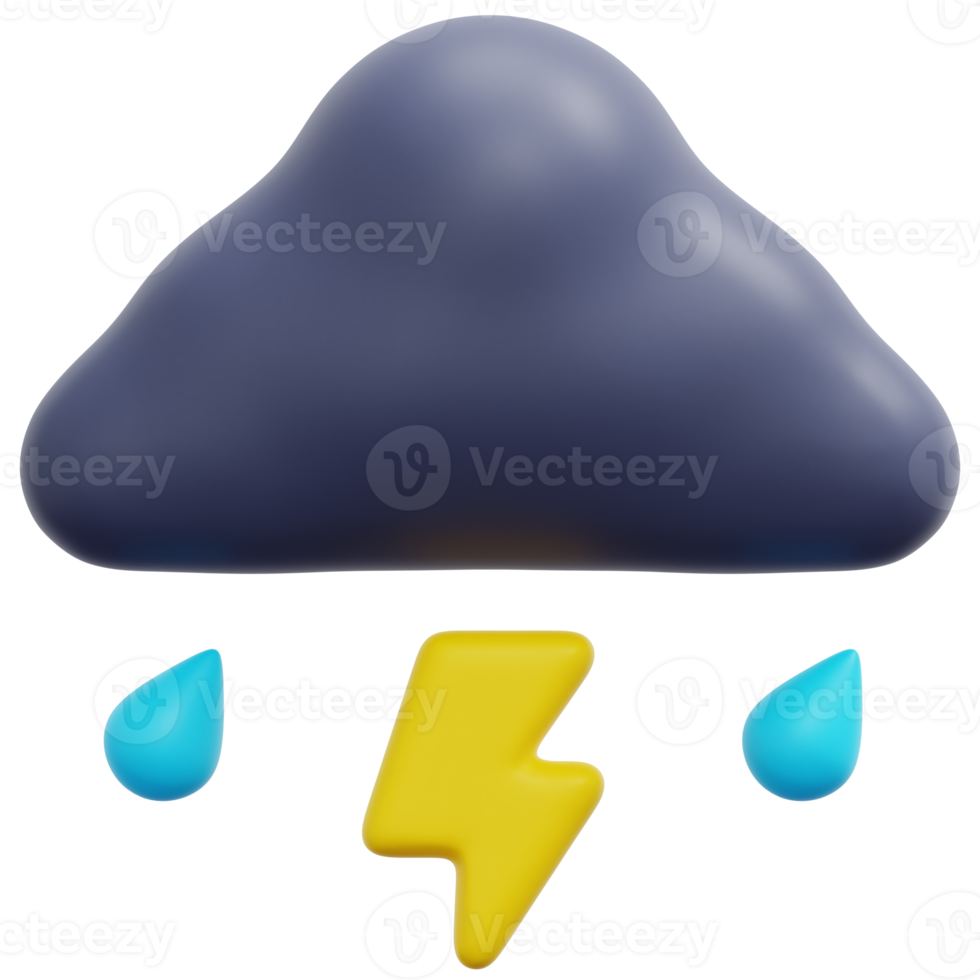 storm 3d render icon illustration png