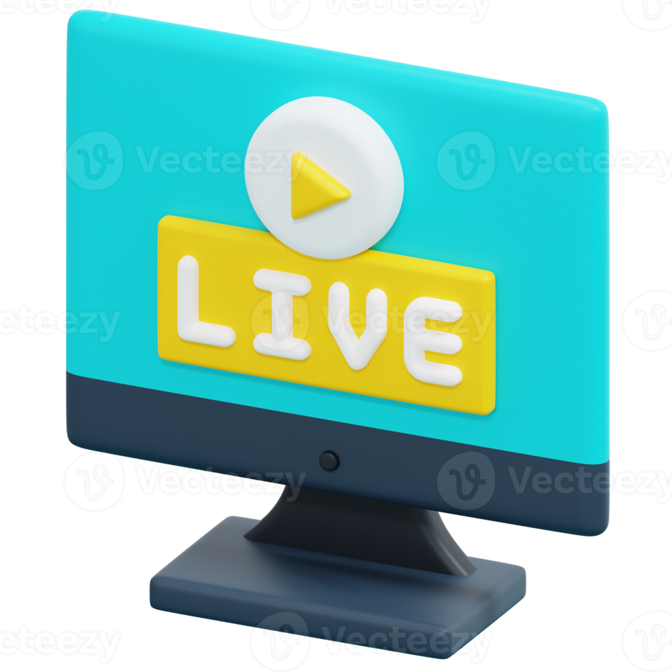 streaming 3d render icon illustration png