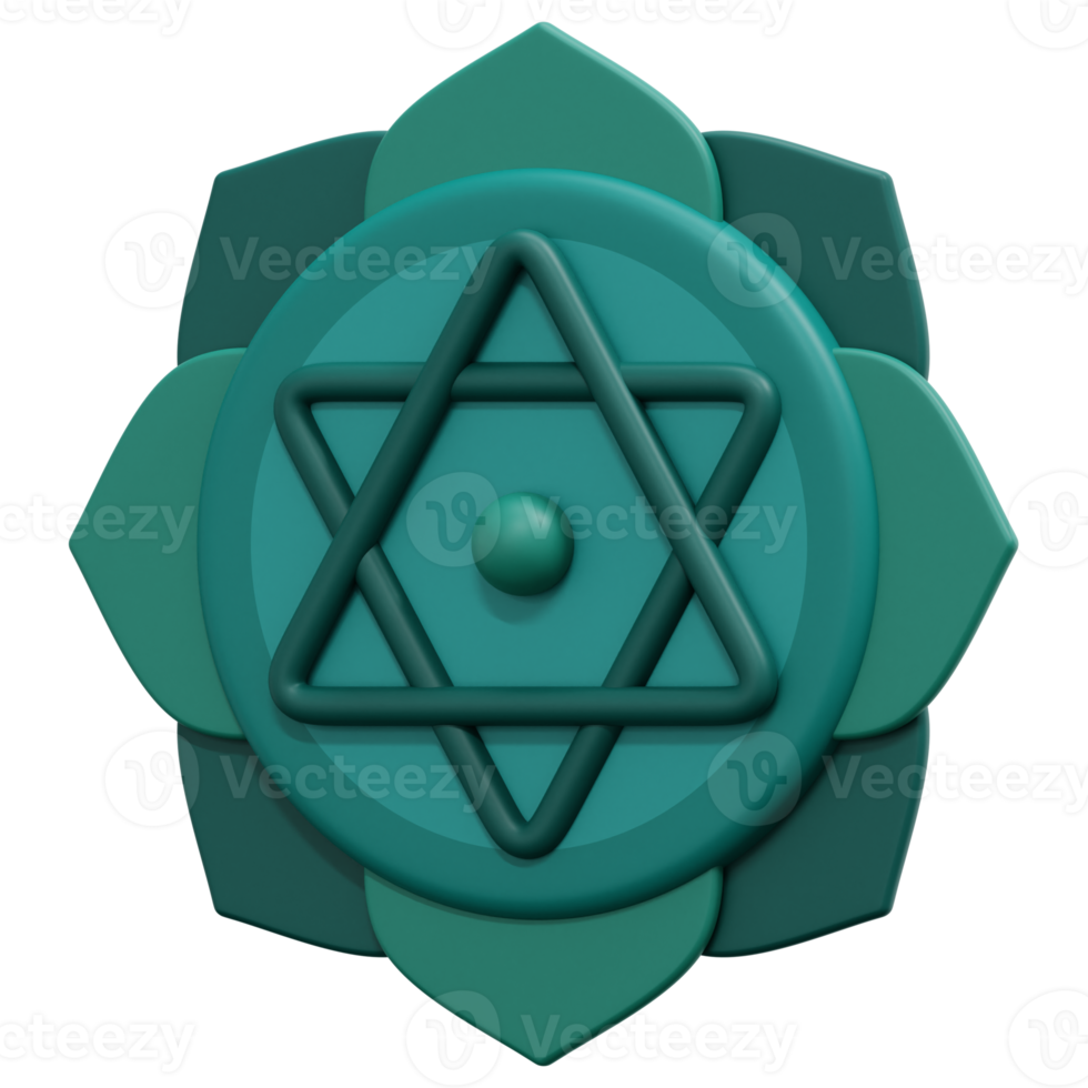 anahata 3d rendere icona illustrazione png