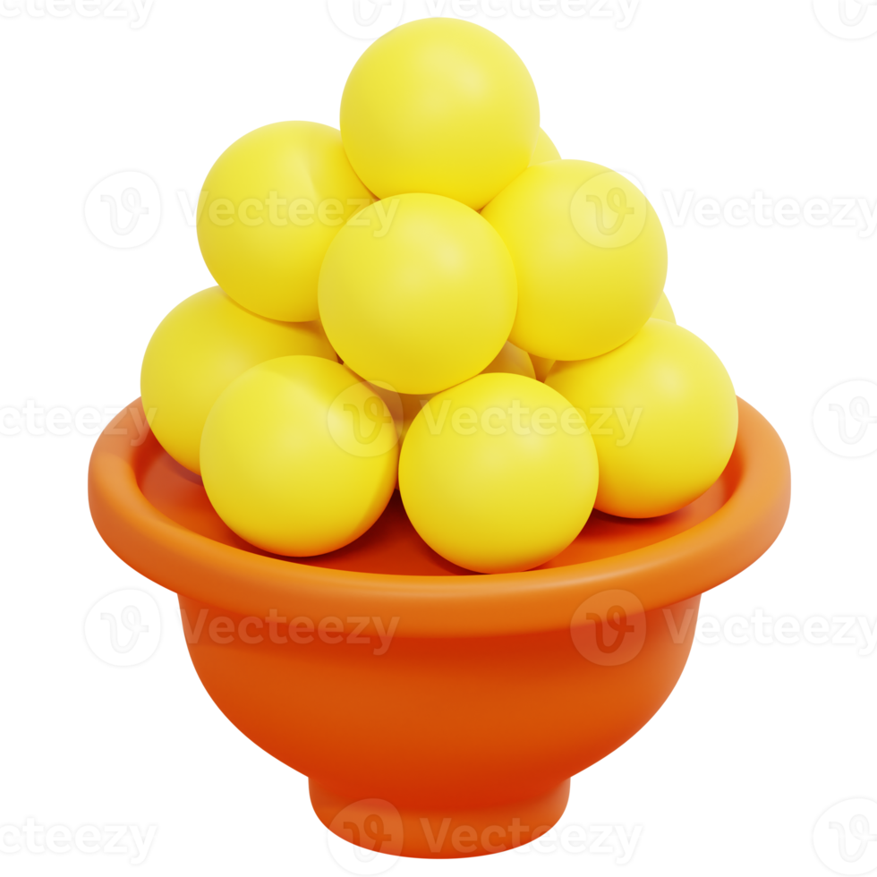 laddu 3d render icon illustration png