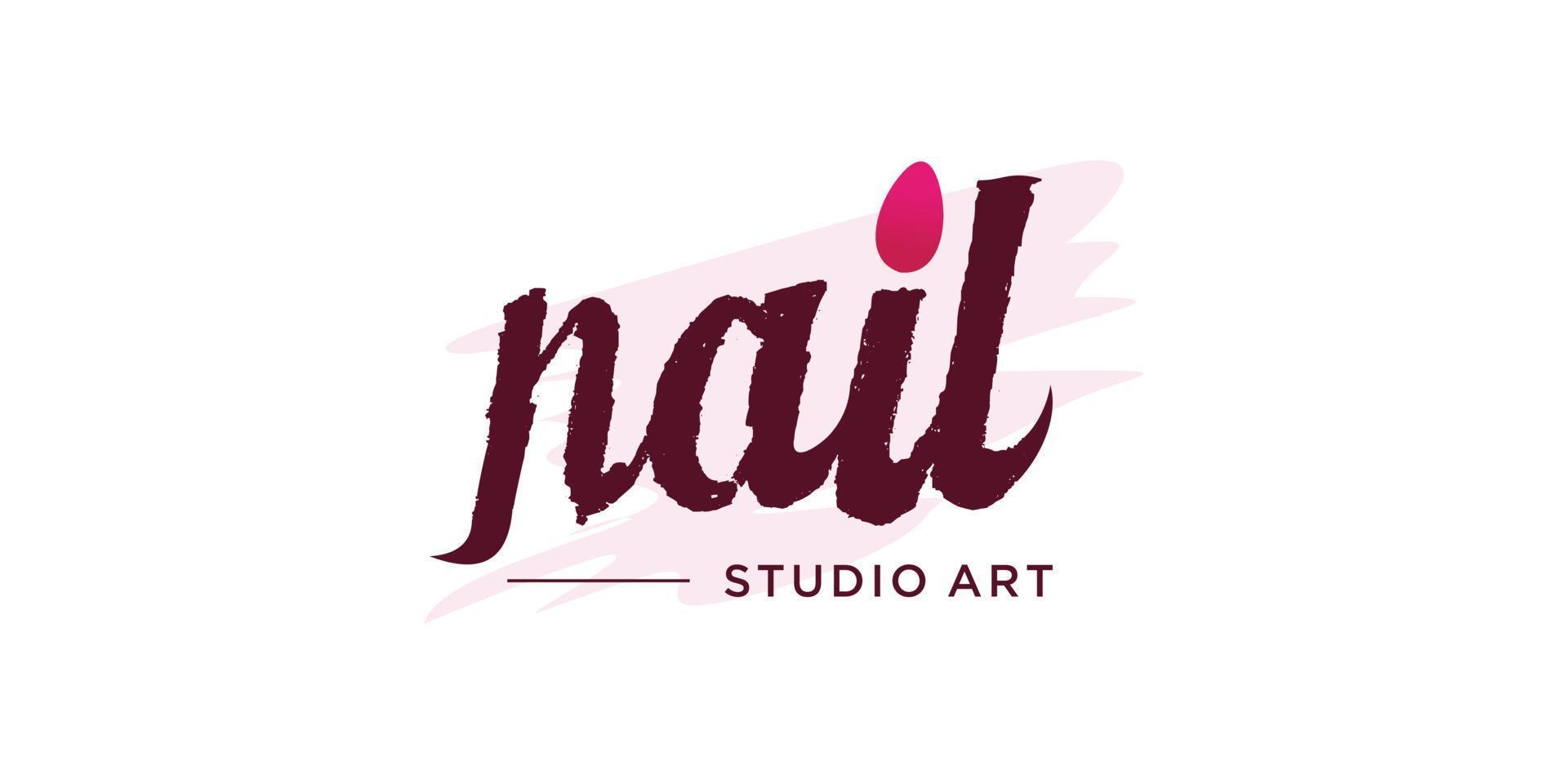 Nail logo design vector with modern literal concept