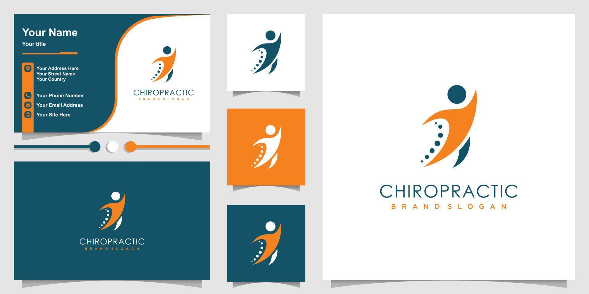 vector de diseño de logotipo quiropráctico con concepto único creativo