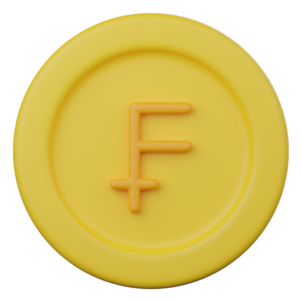 franc coin 3d icon png