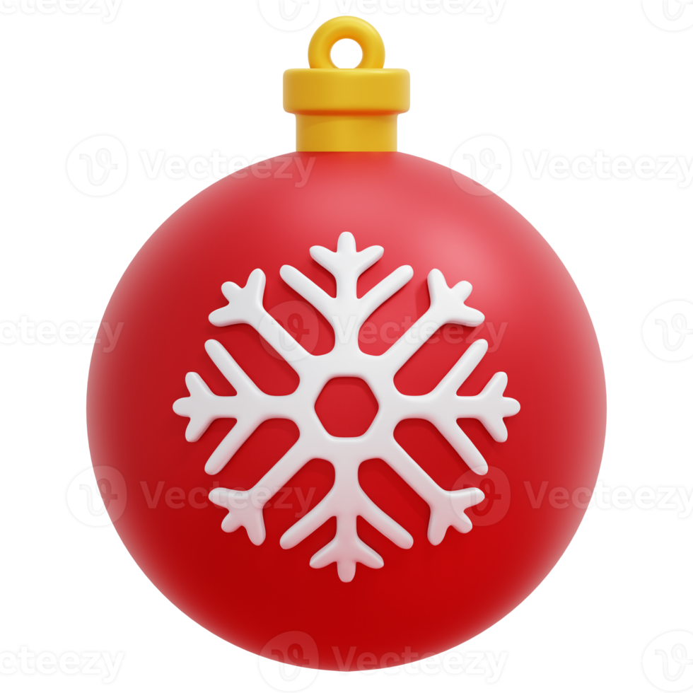 bauble 3d render icon illustration png