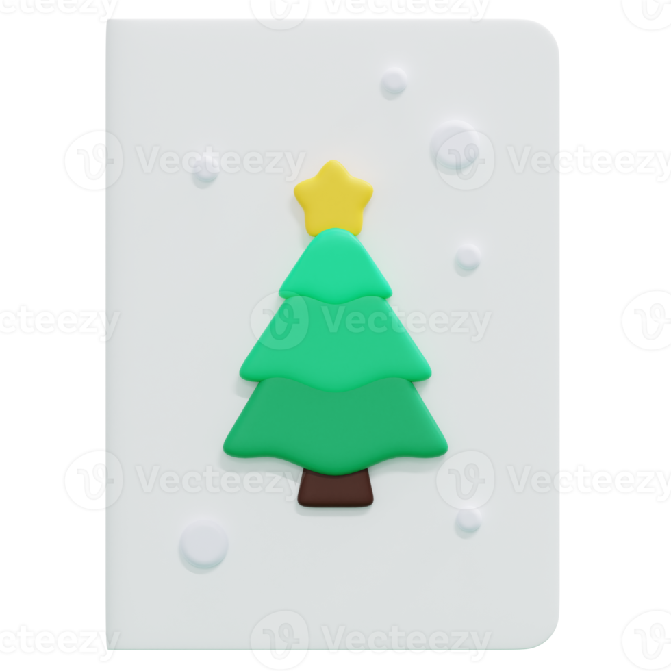 christmas card 3d render icon illustration png